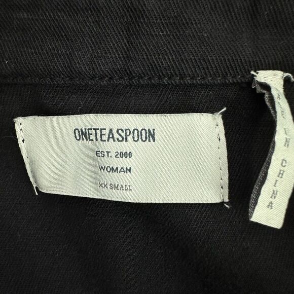 one teaspoon Prophecy black denim long sleeve snap button romper size XXS - Picture 6 of 11